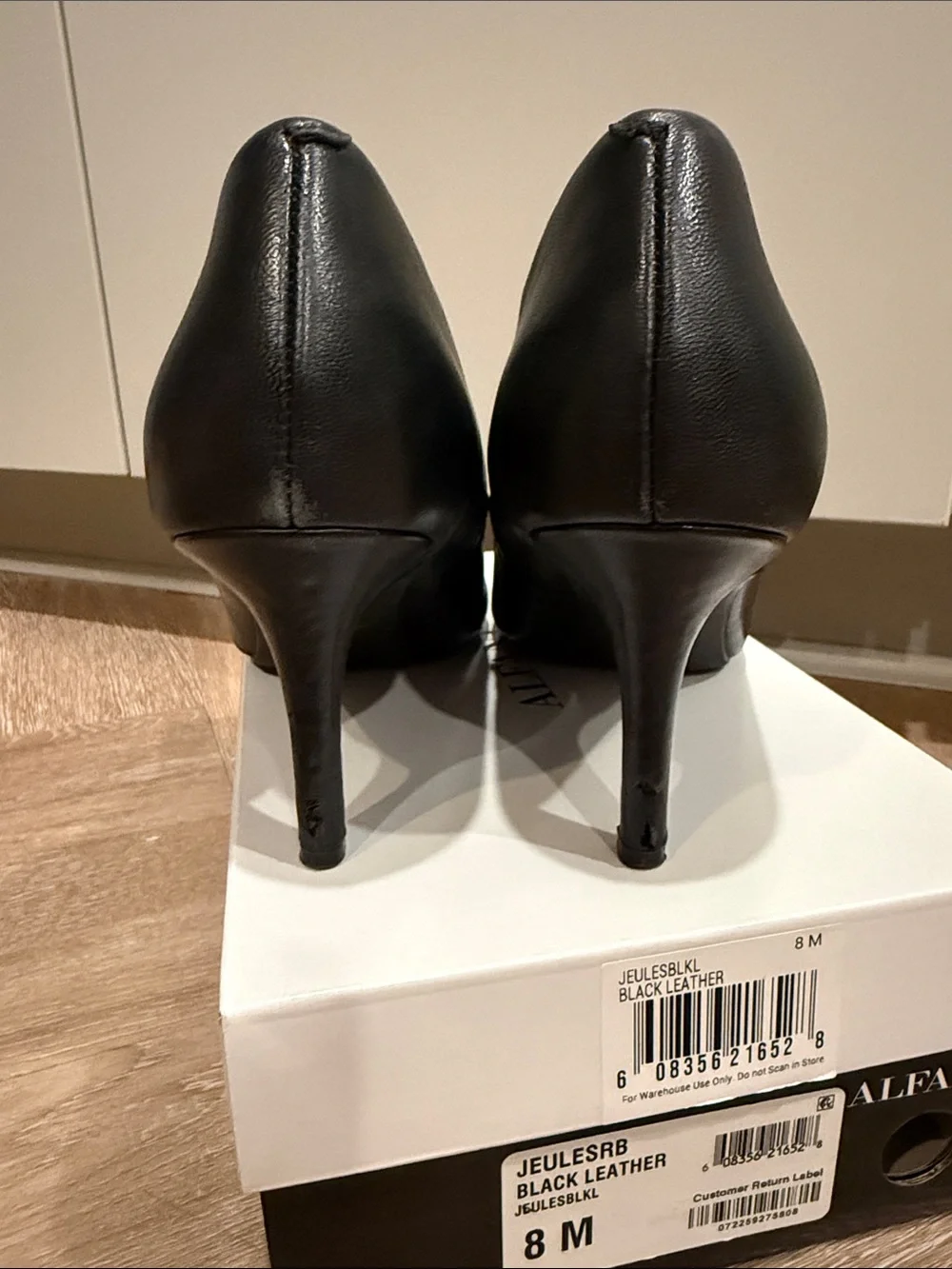 Alfani Black Pointed-Toe Leather Pumps